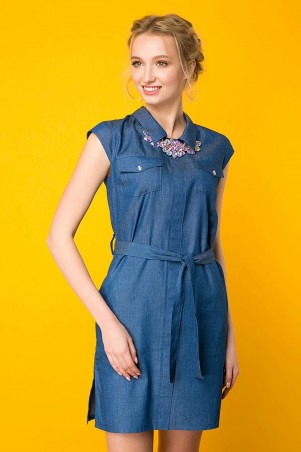 Zefir: Платье джинсовое с колье ДОННА синее - фото 1