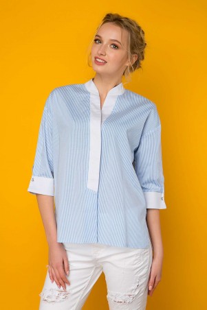 Zefir: Рубашка с планкой РОНА голубая - фото 1