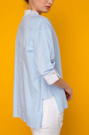 Zefir: Рубашка с планкой РОНА голубая - фото 2
