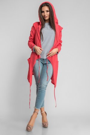 Кардиган с капюшоном терракотовый