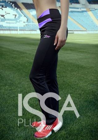 ISSA PLUS: Спортивные штаны 526_черный/фиолетовый - фото 1