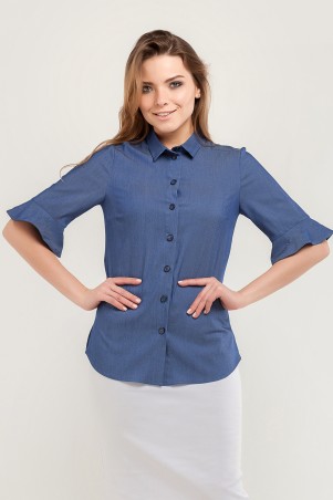 Marterina: Рубашка с коротким конусным рукавом джинс K07R07R04 - фото 1