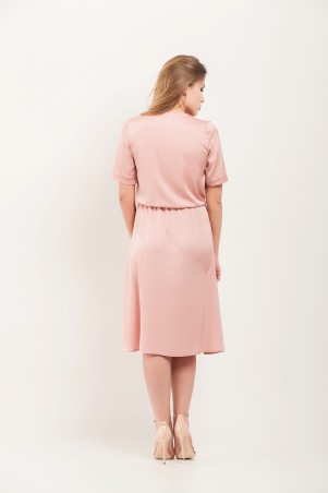 Marterina: Платье с кокеткой и коротким рукавом розовое K07P43R11 - фото 3