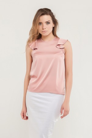 Marterina: Блуза с плечиками-воланами розовая K07BL03R11 - фото 1