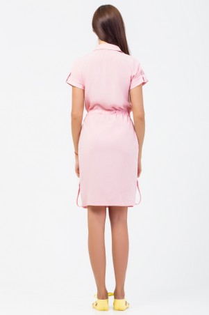 A-Dress: Нежно-розовое платье-рубашка из штапеля 70521 - фото 3