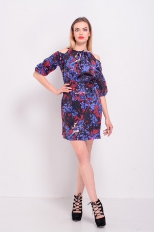 Lilo: Короткое платье с открытыми плечами цветочный принт 8202 - фото 1