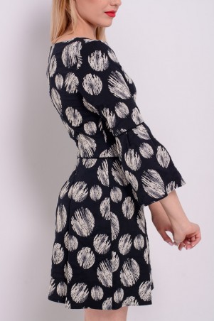 Lilo: Короткое платье тюльпан в черно-белые горохи 8190 - фото 2