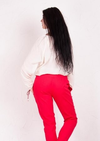 Losinelli: Брюки Лен-стрейч корал В00364 - фото 3