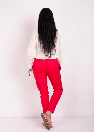 Losinelli: Брюки Лен-стрейч + жемчуг корал В00363 В00363 - фото 3