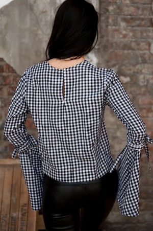 Fognar: Блуза с вышивкой и завязками 1215 - фото 3