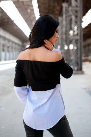 Fognar: Блуза с открытыми плечами 2090 - фото 3