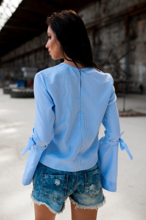 Fognar: Блуза с вышивкой и завязками 1215/1 - фото 3