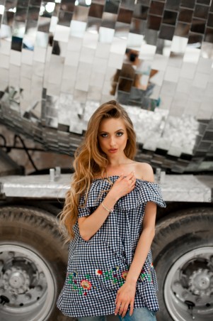 Fognar: Свободная блуза с вышивкой 1214/2 - фото 1