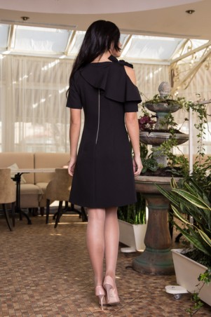 Sauliza: Красивое женское платье Воланчик черное 7105-7 - фото 2