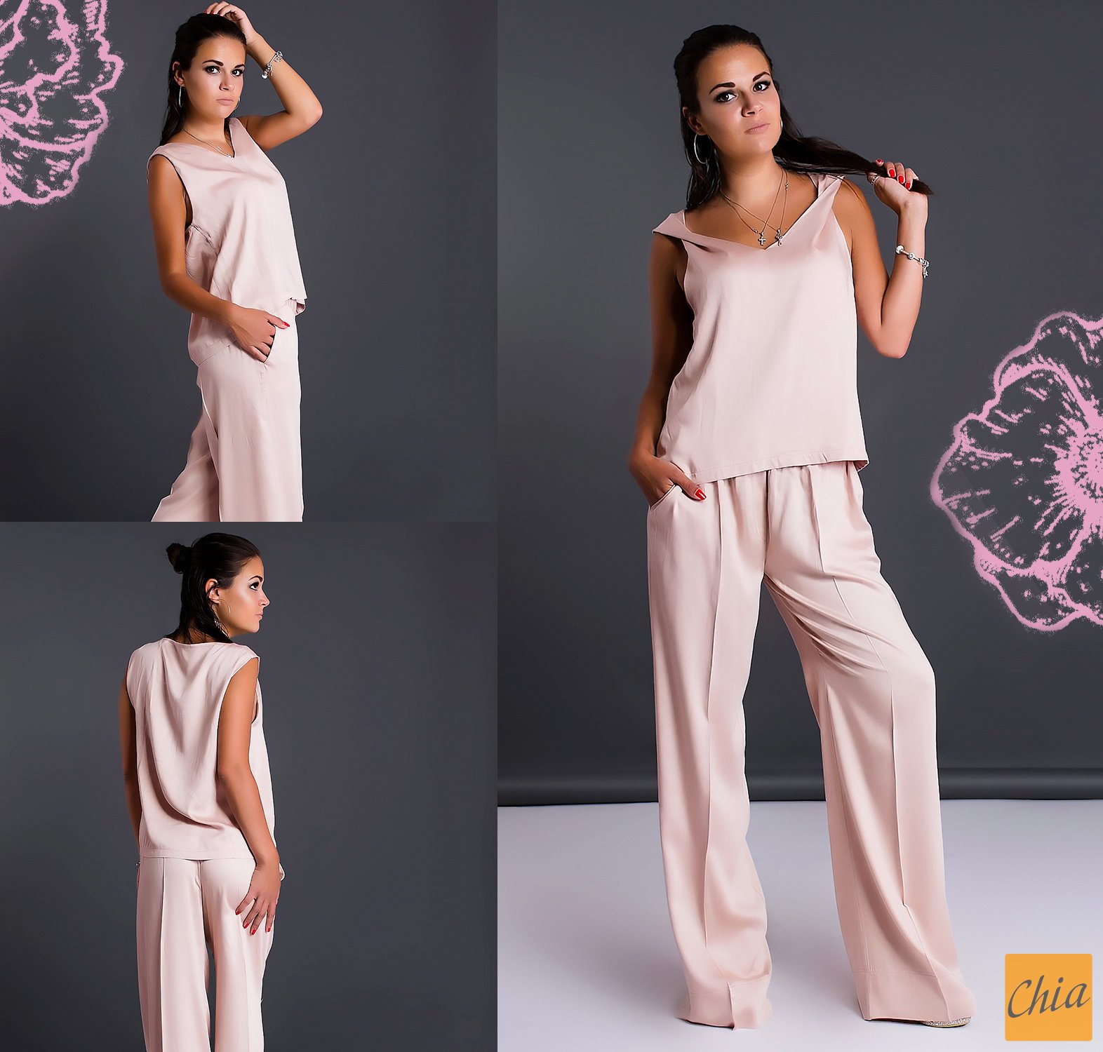 Костюм женский 216402 бежевый