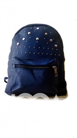ISSA PLUS: Темно-синий рюкзак из фактурной кожи с фурнитурой ALL-1017_синий - фото 1