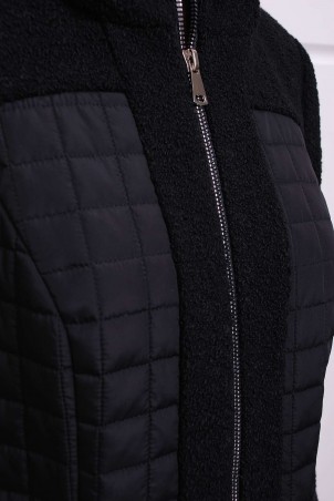 Tatiana: Легкое комбинированное пальто НОРА черное - фото 6