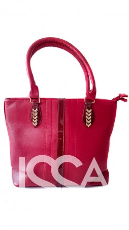 ISSA PLUS: Красная женская сумка с лаковой полоской и металлической фурнитурой ALL-K-02_красный - фото 1