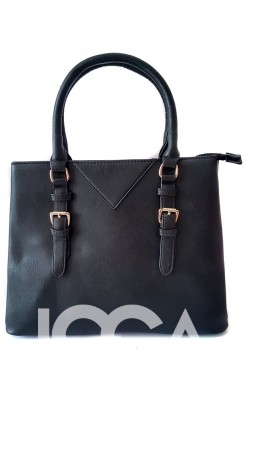 ISSA PLUS: Черная женская сумка с ремешками и круглыми ручками ALL-L-56_черный - фото 1