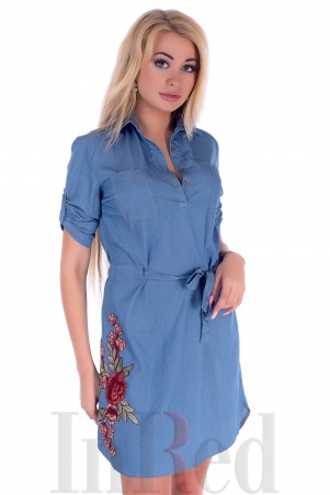 InRed: Платье-рубашка "LOVELY" голубое 7317 - фото 2