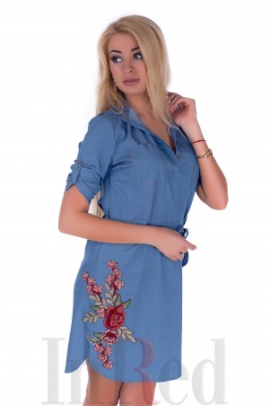 InRed: Платье-рубашка "LOVELY" голубое 7317 - фото 4