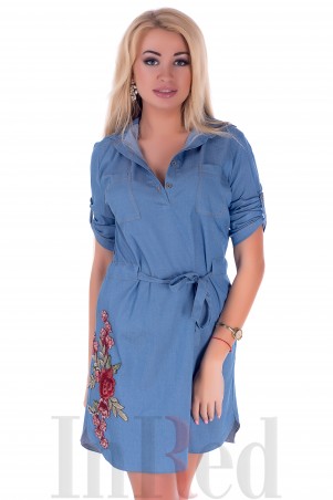 InRed: Платье-рубашка "LOVELY" голубое 7317 - фото 5