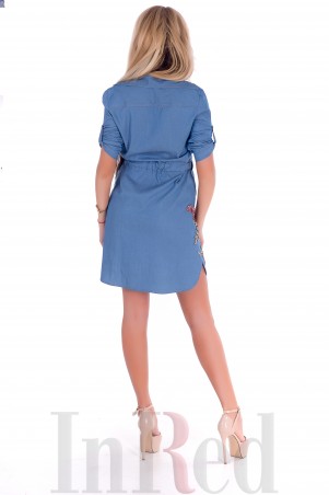 InRed: Платье-рубашка "LOVELY" голубое 7317 - фото 7