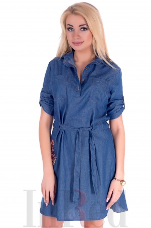 InRed: Платье-рубашка "LOVELY" синее 7316 - фото 2
