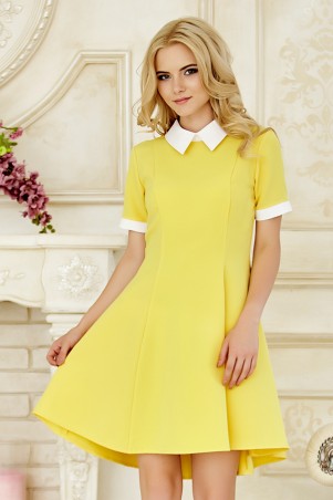 Garda: Желтое Платье С Белым Воротником 30065 - фото 1