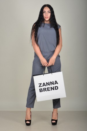 Zanna Brend: Женский летний комбинезон с черно-белым принтом 686D - фото 1