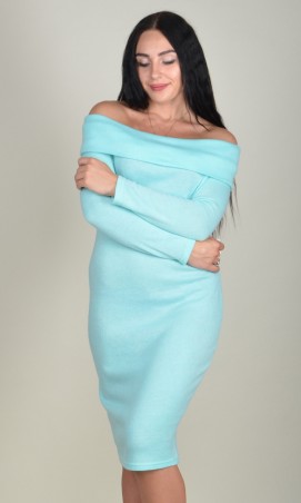 Zanna Brend: Женское платье футляр с длинным рукавом и открытими плечами 693 - фото 1