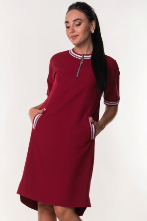 Zanna Brend: Женское бордовое платье спортивного стиля "Боня" 7507 - фото 1