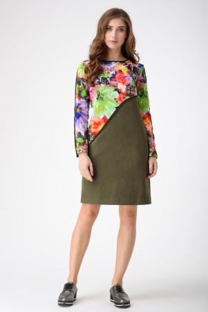 RicaMare: Осеннее комбинированное платье RM1772-17DD - фото 1