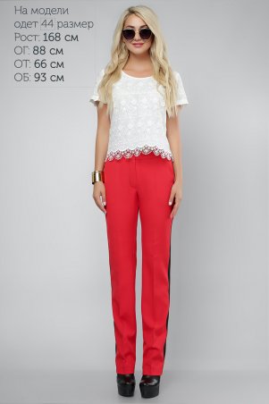 LiPar: Женские брюки с лампасами Красные 913 красный - фото 1