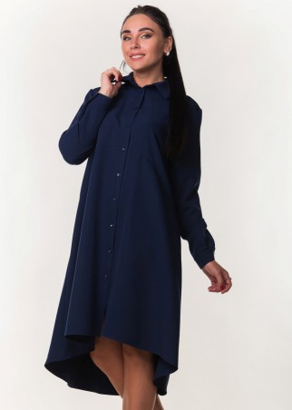 Zanna Brend: Модное платье-рубашка с длинным рукавом 7297 - фото 1