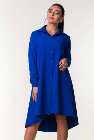 Zanna Brend: Красивое синее платье-рубашка свободного кроя 7296 - фото 1