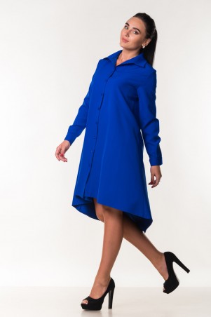 Zanna Brend: Красивое синее платье-рубашка свободного кроя 7296 - фото 2