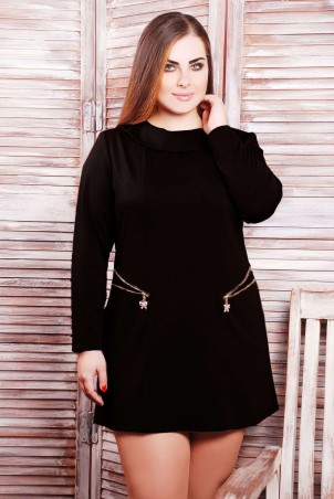 Tatiana: Туника с декоративными карманами МАРГО черная - фото 1