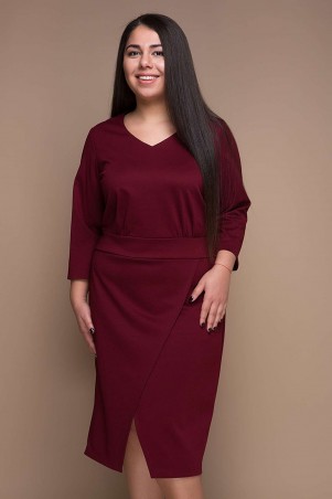 Tatiana: Платье с имитацией запАха КЕЛЛИ бордо - фото 2