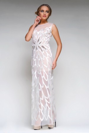 RicaMare: Прозрачное вечернее платье из атласных лепестков RM127-14VP-платье - фото 1