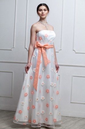 RicaMare: Длинное нарядное платье с цветами RM835-15VV - фото 1