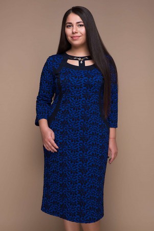 Tatiana: Платье с жаккардовым узором СИНДИ синее - фото 2