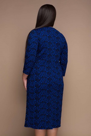 Tatiana: Платье с жаккардовым узором СИНДИ синее - фото 3