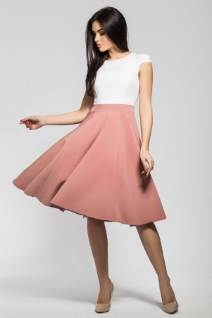 A-Dress: Нежное двуцветное платье с рукавом-лепестком 70370 - фото 1