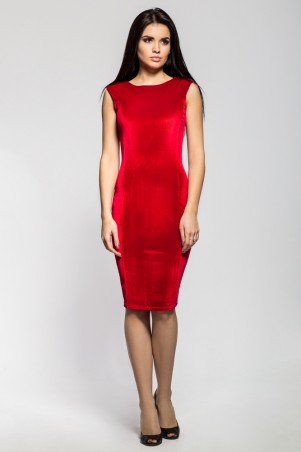 A-Dress: Изящное велюровое платье алого цвета 70263 - фото 1
