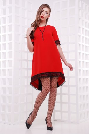 TessDress: Платье свободного фасона с шлейфом "Оливия" Red 1497 - фото 1