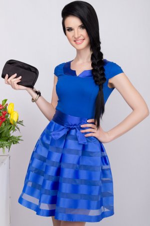 LiPar: Женское платье с пышной юбкой 623 электрик - фото 1