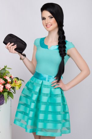 LiPar: Женское платье с пышной юбкой 623  мята - фото 1