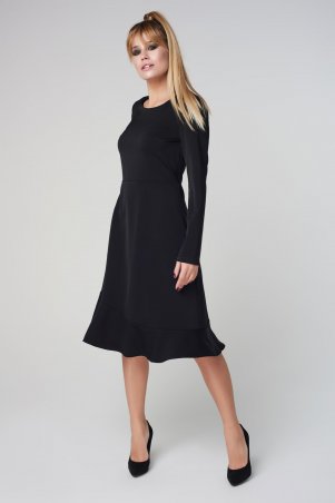 Marterina: Платье с рукавом и воланом по низу черное K08P29KM19 - фото 1
