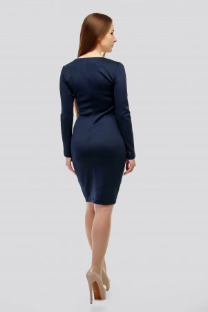 SML STORE: Платье 910.платье дайвинг открытая грудь карманы темно-синий - фото 2